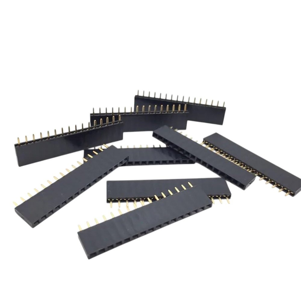 10Pcs 1X16 16Pin Single Row Straight Female Pin Header Connector 2.54Mm Pin Header Strip 1 * 16P