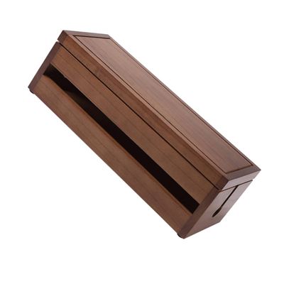 DIYEAH Large Wooden Cable Organizer Box High-End Socket Storage for Home Coffee Color for Managing Charging Cables and Power Strips