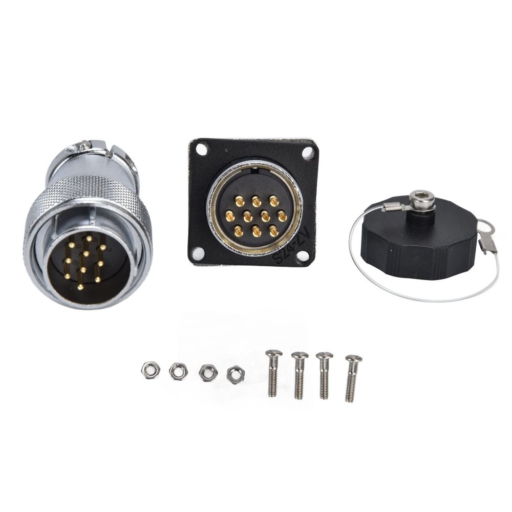 500V WS24 Aviation Plug Socket Connector | Sealed Connector for Aviation Plug Socket | Zinc Alloy / 10 Cores / 500 Connection Operations | - 40 ~ 85 Temperature Range