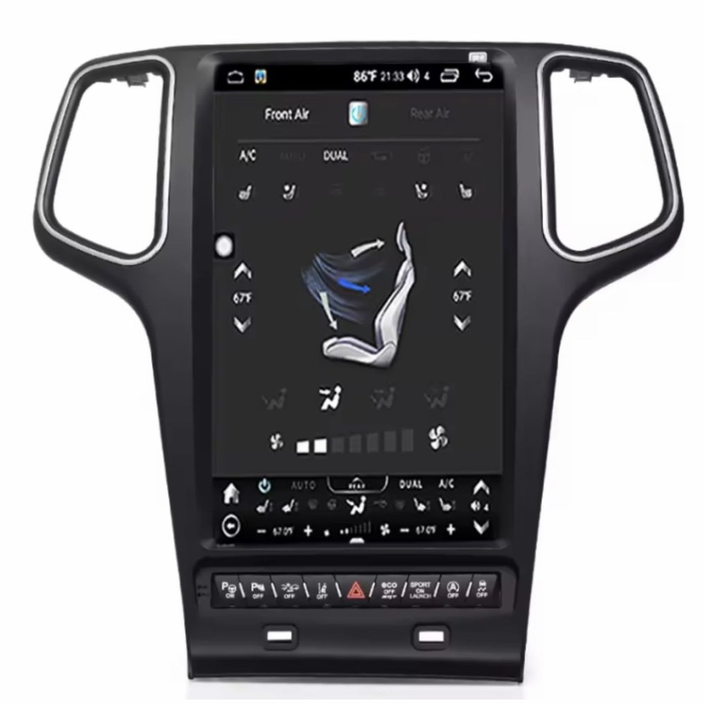 13.6inch Android 12 Radio for Android 11 Car Radio for Jeep Grand Cherokee 2014-2020 Stereo Upgrade Tesla Style IPS Touch Screen Android Auto GPS Navigation Head Unit Multimedia Player (6+128GB)