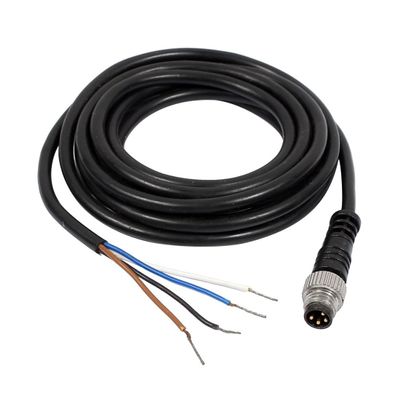 #US M8 6.6ft 2m Male Straight Head 4 Pin Contor Aviation Electrical Cable