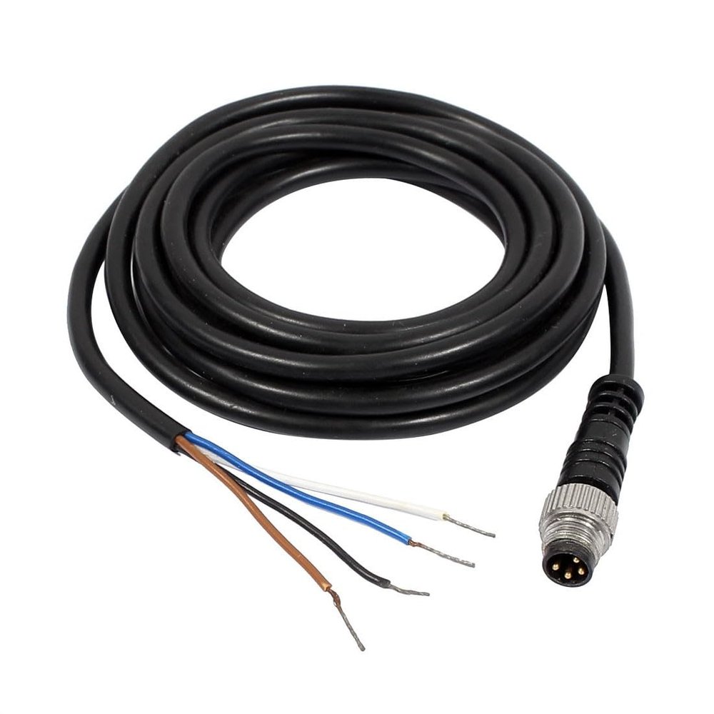 #US M8 6.6ft 2m Male Straight Head 4 Pin Contor Aviation Electrical Cable