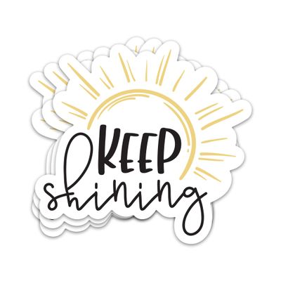 3PCs Keep Shining Sticker Inspirational Positive Affirmation Sticker Uplifting Motivational Mental Health Waterproof Vinyl Stickers for Laptop Water Bottle Decals Gifts for Adults Teens Kids 3"x2.8"