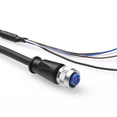Alvin's Cables M12 A-Coded 4 Pin Female to Open End Power I/O Cable, Drag-Chain Sensor Actuator Cable for Industrial Automation 16.4ft/5m