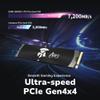 DATO Gen4 SSD with Heatsink 2TB NVMe PCIe 4.0 M.2 2280 Up to 7200/6850MB/s High Performance SSD for Gaming Creation  Ares Dark Sword Lite view 3