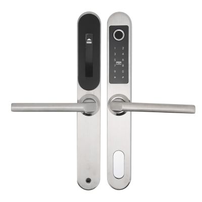 Smart Sliding Door Lock, Keyless Door Handle Lock With Fingerprint Password IC Card Keyboard Digital Key Powered Remote Lock