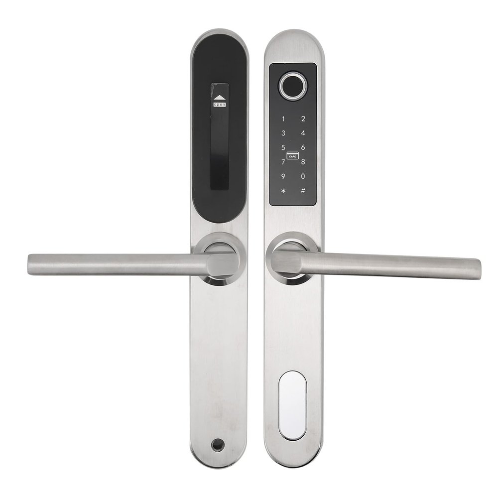 Smart Sliding Door Lock, Keyless Door Handle Lock With Fingerprint Password IC Card Keyboard Digital Key Powered Remote Lock
