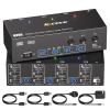 HDMI+2Displayport KVM Switch 3 Monitors 3 Computers 8K@60Hz 4K@144Hz,Triple Monitor KVM Switches with 4 USB3.0 Port for USB Devices,Wired Remote,Power Adapter and USB Cables Included. view 1