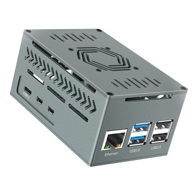Aluminum Protective Case with Integrated Fan and Heatsinks Enclosure for Computer Protector Radiator