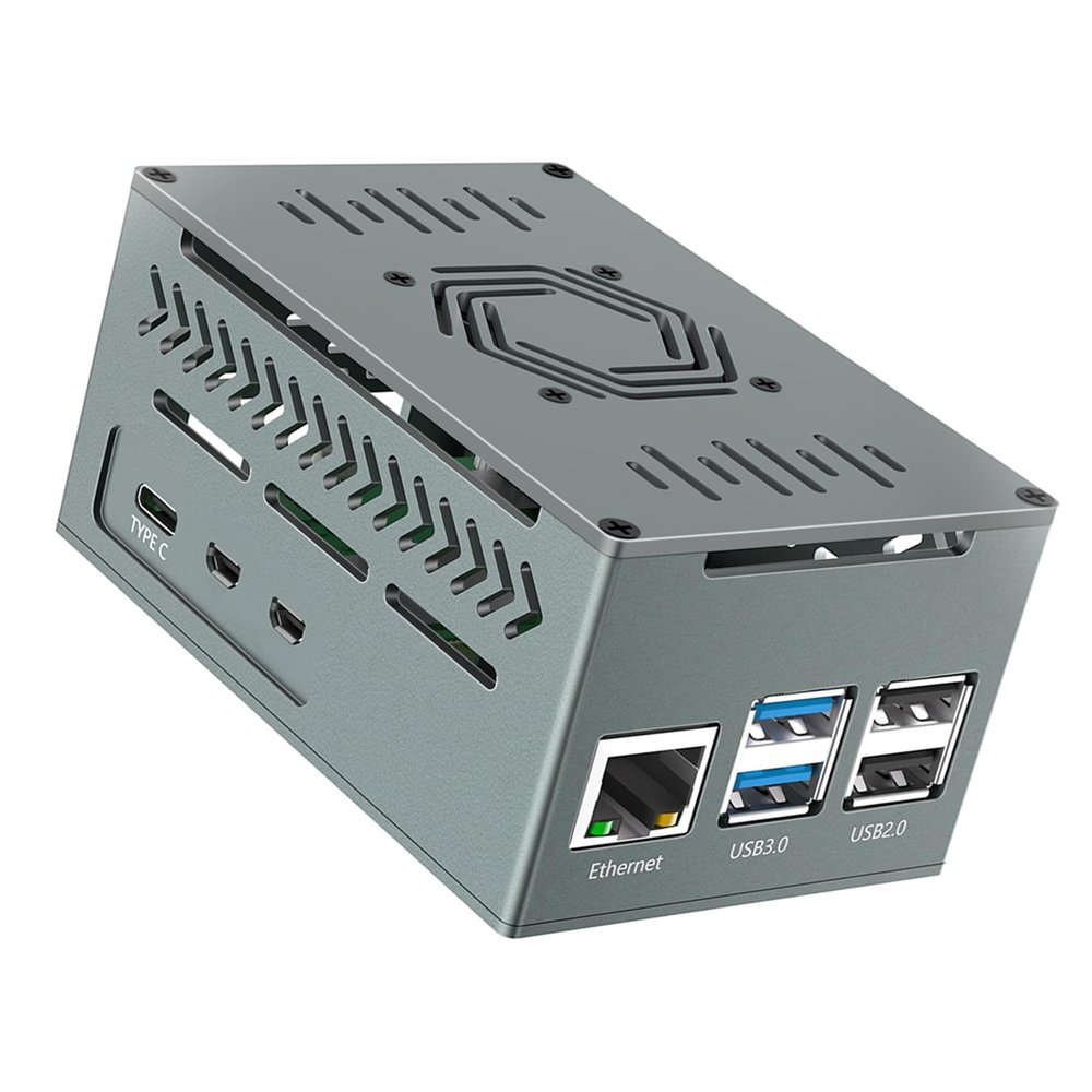 Aluminum Protective Case with Integrated Fan and Heatsinks Enclosure for Computer Protector Radiator