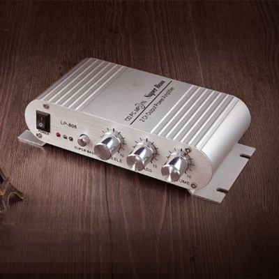 Car Amplifier Digital Stereo Power Amp with Treble Bass Adjustment High Sensitivity Compact Design Aluminum Shell for Clear Sound and Easy Installation