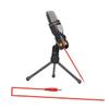 Abaodam Mic Wired Condenser Microphone with Holder Clip Portable Podcast Mic for PC Laptop and Skype Optimized for Sound and Minimal Background Noise Black view 2