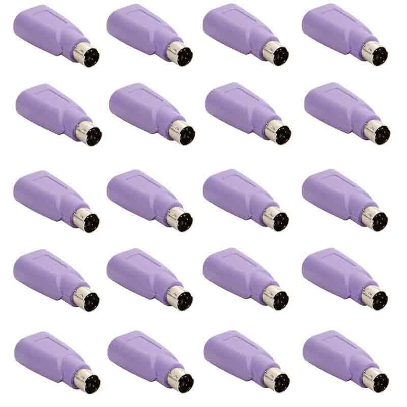 20PCS PS2 to USB A Adapter Male to Female Keyboard Adapter PS-2 Jack to USB A Plug