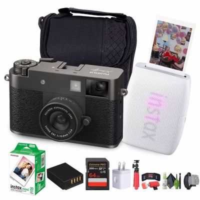 FUJIFILM X Half Point & Shoot Camera (Charcoal Silver) & Film Bundle