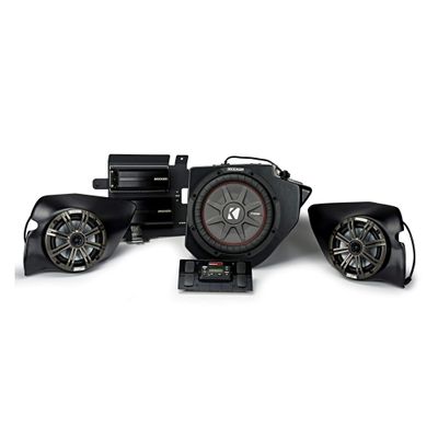 Kicker 44PRZ33 UTV Audio Kit for Polaris RZR 2014-2018 Front 6.5" Speaker Pods with 10" Sub Box and Amps (Renewed)