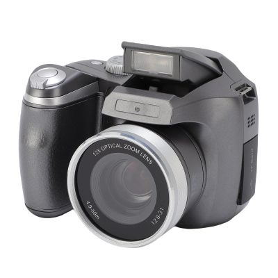 4K 60MP DSLR Camera with 12x Optical Zoom, CMOS Sensor and LED Flash, Video Camera with 2.88" LCD Screen for Travel, Portrait, Scenery Photography (Silver)