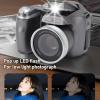 4K 60MP DSLR Camera with 12x Optical Zoom, CMOS Sensor and LED Flash, Video Camera with 2.88" LCD Screen for Travel, Portrait, Scenery Photography (Silver) view 3