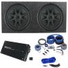 Audiosavings Bundle: (2) Kicker 50CVX154 15" 1000W Subwoofer Bundle with Rockville Krypton M5 8000W Car Amplifier & Amp Wiring Kit, Dual 15 Sub Enclosure Box & Enclosure Installation Kit (6 Items) view 1