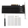 Denash M.2 NVMe to PCIe 4.0 X8 Adapter Card, Support 2 M.2 SSDs, PCIe Bifurcation, Full Metal Heatsink, for,LED Indicator, Aluminum Alloy, view 1