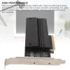 Denash M.2 NVMe to PCIe 4.0 X8 Adapter Card, Support 2 M.2 SSDs, PCIe Bifurcation, Full Metal Heatsink, for,LED Indicator, Aluminum Alloy, view 2