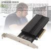 Denash M.2 NVMe to PCIe 4.0 X8 Adapter Card, Support 2 M.2 SSDs, PCIe Bifurcation, Full Metal Heatsink, for,LED Indicator, Aluminum Alloy, view 4