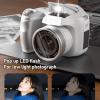 4K 60MP DSLR Camera with 12x Optical Zoom, CMOS Sensor and LED Flash, Video Camera with 2.88" LCD Screen for Travel, Portrait, Scenery Photography (White) view 4