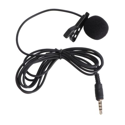 Abaodam Mini Metal Clip-on Lavalier Condenser Microphone for Mobile Phone and Laptop Portable Phone Mic Rotatable Clip for Content Creation Black