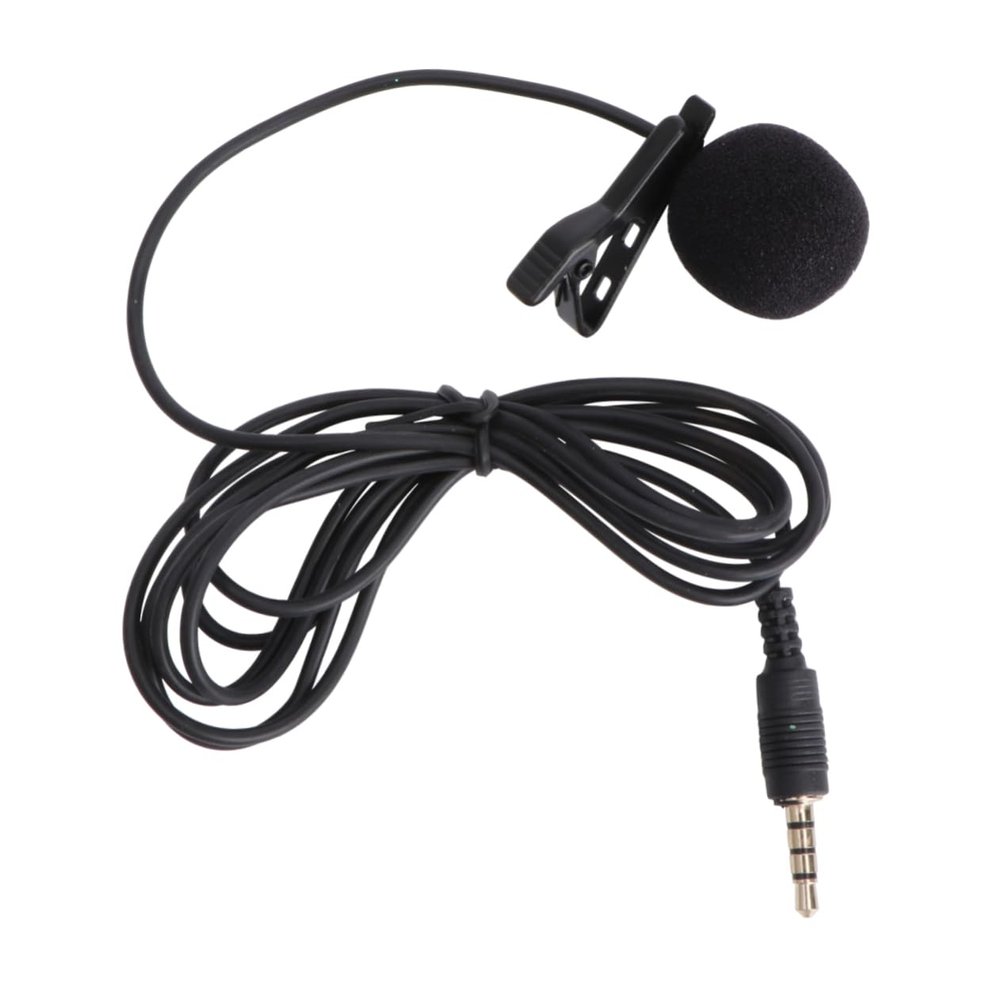 Abaodam Mini Metal Clip-on Lavalier Condenser Microphone for Mobile Phone and Laptop Portable Phone Mic Rotatable Clip for Content Creation Black