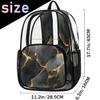 Adornori Black Large Heavy Duty Clear Backpack Marble PVC Transparent See Through Bag for Work Travel Security view 2