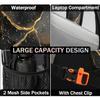 Adornori Black Large Heavy Duty Clear Backpack Marble PVC Transparent See Through Bag for Work Travel Security view 3
