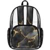 Adornori Black Large Heavy Duty Clear Backpack Marble PVC Transparent See Through Bag for Work Travel Security view 4