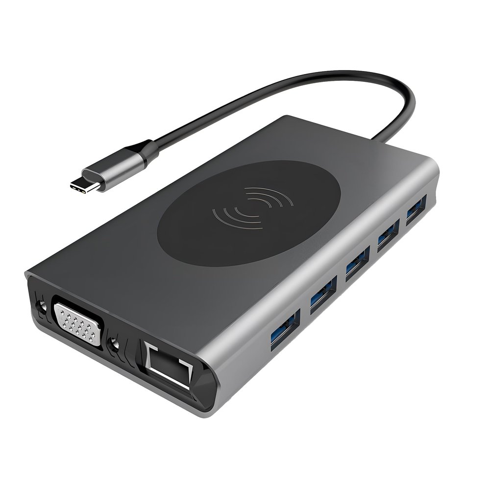 14-in-1 USB-C Docking Station with Dual Monitor and Triple Display Support, Featuring 2 HDMI Ports, 5 USB 3.0 Ports, Audio SD/TF Card Reader Power Delivery (PD) VGA, and RJ45 Ethernet Port 15794NEW-NF