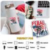 (3 Pcs) Feral But Free Raccoon Patriotic American 4th of July Sticker  Funny Raccoon Quote Vinyl Decal for Laptop, Water Bottle, Tumbler, Car  Gift for Animal Lovers, Patriot Fans  3 Inch view 4