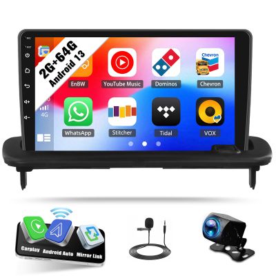 Android Car Stereo for Volvo S40/C30/C70 2006-2012 with CarPlay Android Auto Mirror Link 9 Inch Touchscreen Bluetooth GPS Navigation WiFi FM Backup Camera MIC 2G+64G