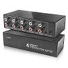 3.5mm Aux + RCA L/R Audio Splitter 1 in 4 Out, BolAAzuL 4-Way Stereo Audio Distributor Box 4-Channel Stereo RCA Splitter 1x4 for DVD Player, Game Console, Headphones, Speaker - w/Power view 1