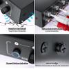 3.5mm Aux + RCA L/R Audio Splitter 1 in 4 Out, BolAAzuL 4-Way Stereo Audio Distributor Box 4-Channel Stereo RCA Splitter 1x4 for DVD Player, Game Console, Headphones, Speaker - w/Power view 3