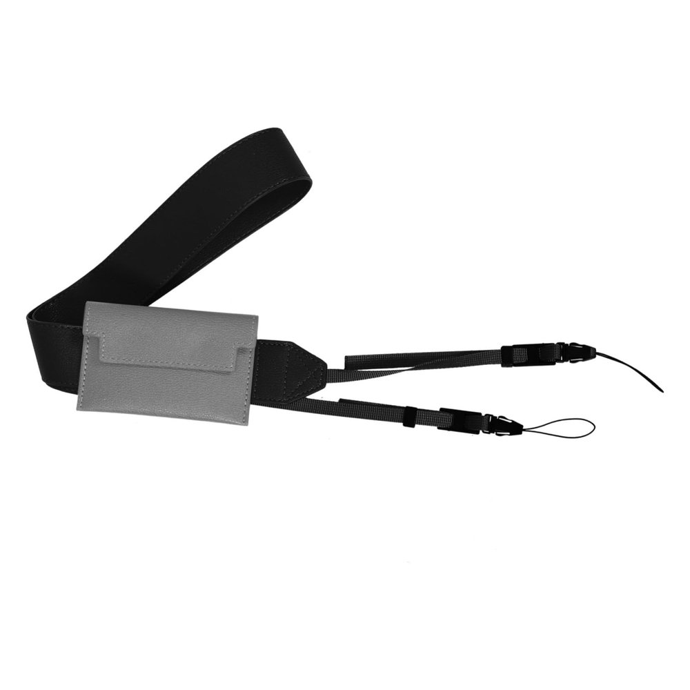 DIYEAH Safety Camera Shoulder Neck Strap Wide Design for Comfort Pressure Relief Pu Leather Photography Accessory Card Bag for Dslr Mirrorless Cameras