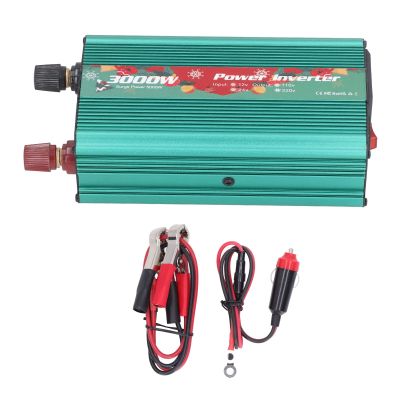 Power Inverter, Aluminum Alloy DC12V to AC Power Low Noise Sine Wave Inverter 3000W with 6 Protections for Multipurpose Charging, Ideal for Holiday, Work Trips, Emergencies (110V)