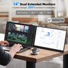 14" Dual Laptop Screen Extender with 1.3lbs - Ultra Thin Portable Monitor for Laptop Plug & Play, FHD 1080P Laptops Extended Monitor for 13"-17" Laptops, USB-C/HDMI Travel Display for Mac/Win view 2