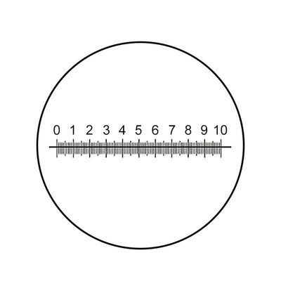 Lab Microscope Accessories X=10 Mm Ocular Micrometer for Microscope, DIV 0.1 Mm Reticle Ruler Horizontal Measuring Eyepiece Calibration Diameter 20 Mm 29 Mm(Diameter 28 mm)