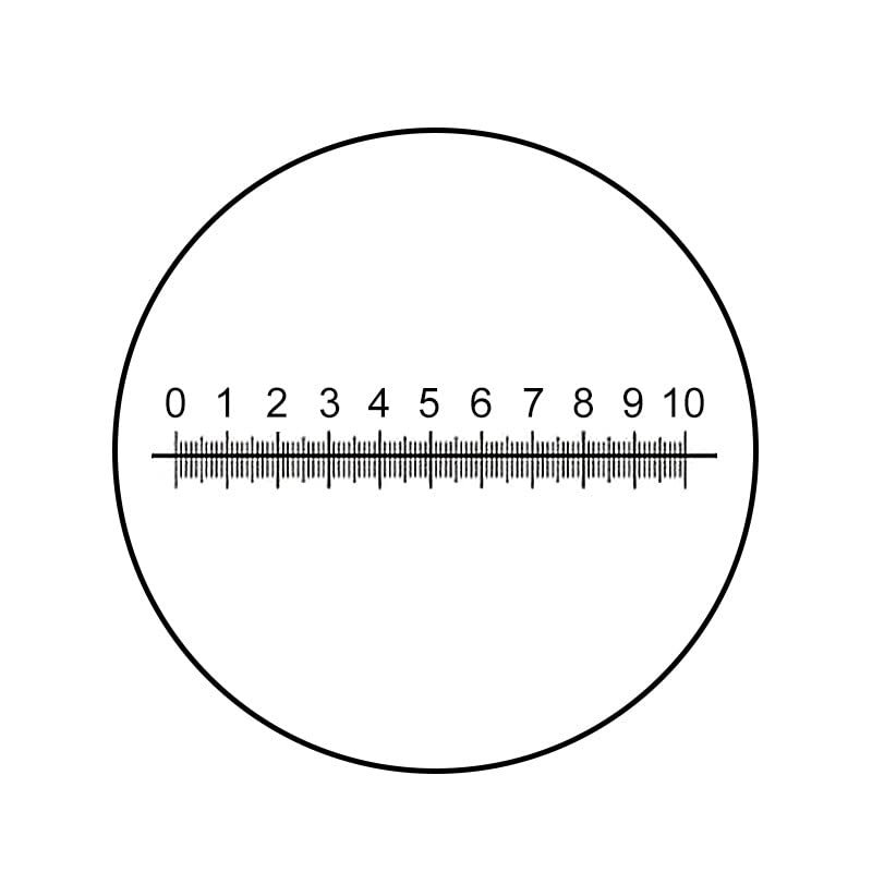 Lab Microscope Accessories X=10 Mm Ocular Micrometer for Microscope, DIV 0.1 Mm Reticle Ruler Horizontal Measuring Eyepiece Calibration Diameter 20 Mm 29 Mm(Diameter 28 mm)