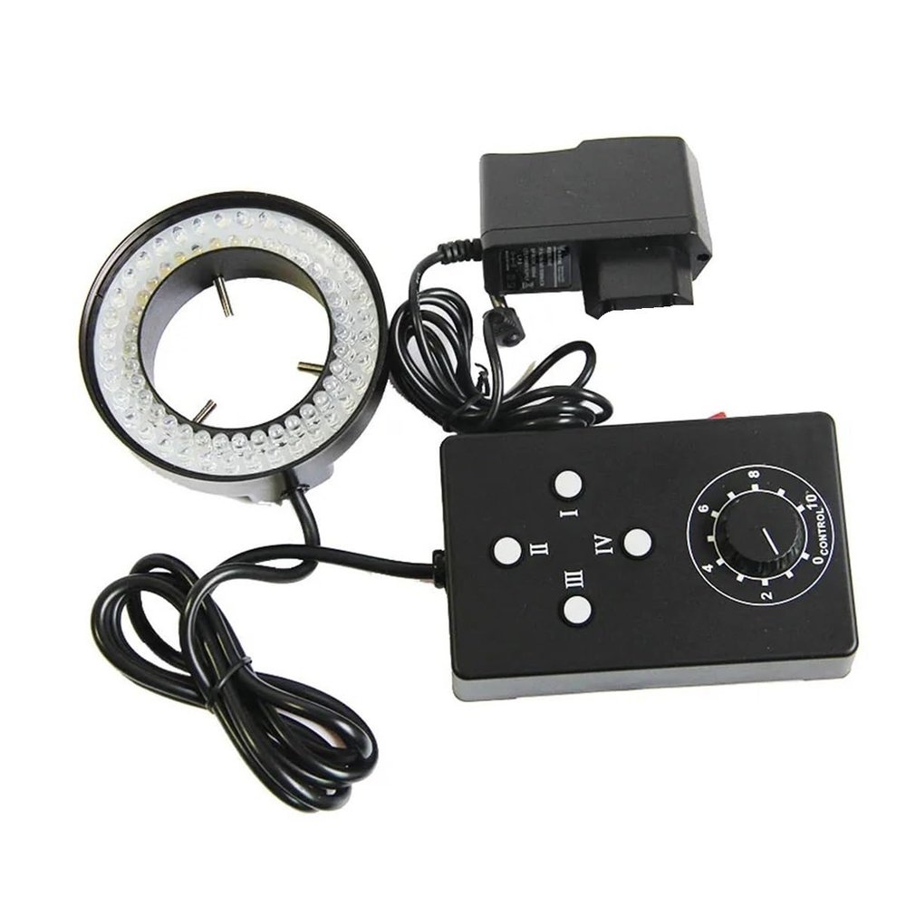 Lab Microscope Accessories Adjustable 4 Control Microscope Ring Light Black 72pcs LED Backlight for Trinocular Microscopio