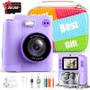 Kids Camera Gift for Girls: Selfie Digital Instant Print Cameras HD Toys for Kids Teen Girls Boys Ages 3 4 5 6 7 8 9 10 12 Birthday Christmas Valentines Easter Gifts with 32G SD Card Purple view 1
