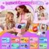 Kids Camera Gift for Girls: Selfie Digital Instant Print Cameras HD Toys for Kids Teen Girls Boys Ages 3 4 5 6 7 8 9 10 12 Birthday Christmas Valentines Easter Gifts with 32G SD Card Purple view 2