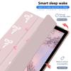 AdorableWhimsy Pink Bow Printed Case for iPad Air 11" M3/M2(2025/2024) / iPad Air 5 / Air 4 with Pencil Holder Auto Wake/Sleep Foldable Stand Pink Leather Soft TPU Back Cover for Girls Kids view 2