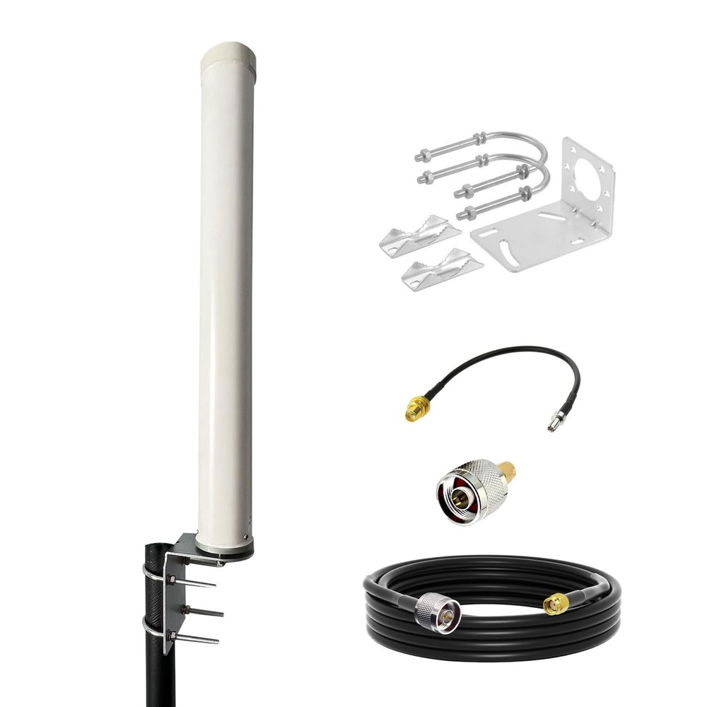 GTOMNI 5G 4G LTE Antenna Omni-Directional Antenna Outdoor Wide-Band,Long Range, 698-3800MHz 12dBi for Verizon, AT&T,T-Mobile Router,Cell Signal Booster,Cell Phone,Includes TS9 & SMA Connector