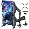 AVLT Dual 57 Inch Heavy Duty Stacking Monitor Arm Pole Top Mount With USB-C USB-A Ports-Black, Height Adjustable, Easy Install Top C-Clamp/Grommet With Reinforcement Plates, VESA Compatible 200/100/75 view 1