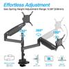 AVLT Dual 57 Inch Heavy Duty Stacking Monitor Arm Pole Top Mount With USB-C USB-A Ports-Black, Height Adjustable, Easy Install Top C-Clamp/Grommet With Reinforcement Plates, VESA Compatible 200/100/75 view 3