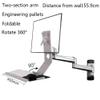 YXIANG56Q Monitor Desk Wall-Mounted Dual Arm Single Screen Monitor Stand Arm with Engineered Tray Stand Foldable 90 Monitor Stand view 2