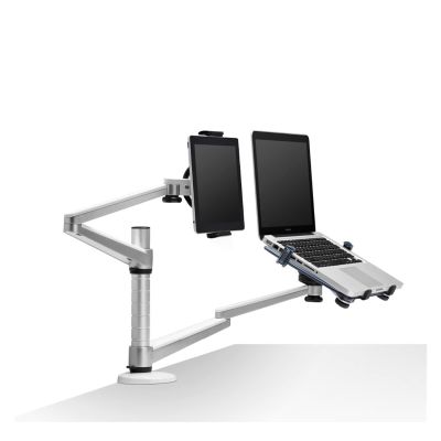 ADBWEKKF OA-9X Desktop Full Motion Dual Arm Laptop+Tablet PC Stand Rotate Holder for Notebook 10-15 Inch and All Tablet PC 7-10 Inch